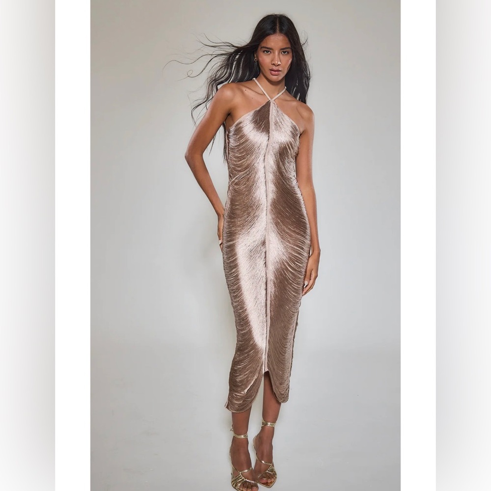 Gold fringe dress